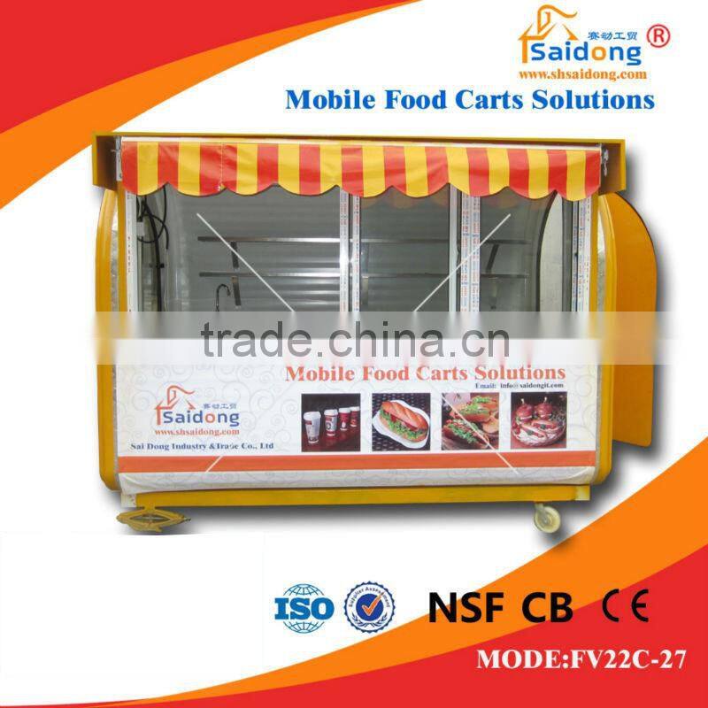 CE Approved Customized Fast Food Cart/BBQ Cart mobile snack food cart