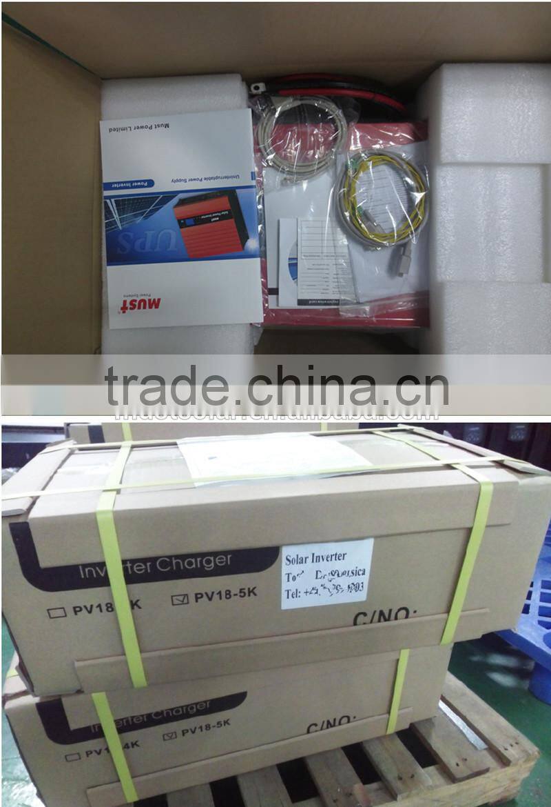 Must solar ISO factory hot selling mppt off grid hybrid power inverter with solar charger 1kva-5kva solar power system