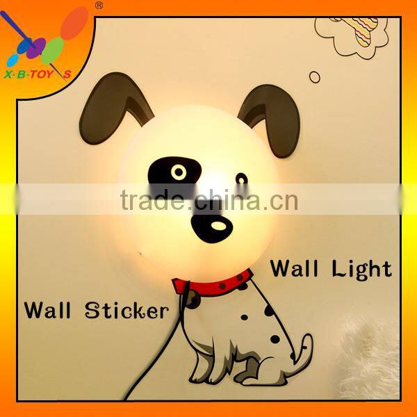 Bedroom New Fancy bedside light for kids,New design Lovely Spotty Dog wall sticker lamp