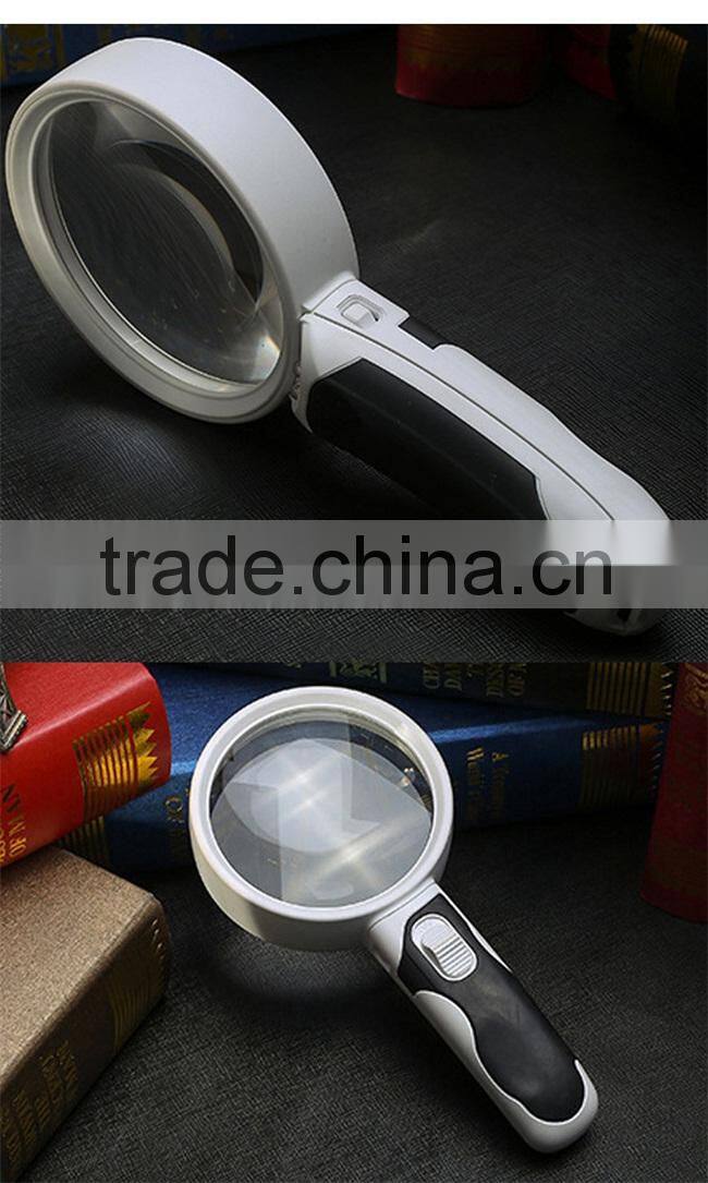 BIJIA LED Illuminated HandheldMagnifier Magnifying Glass with Interchangeable Lenses - 2.5X 5X and 16X Magnification