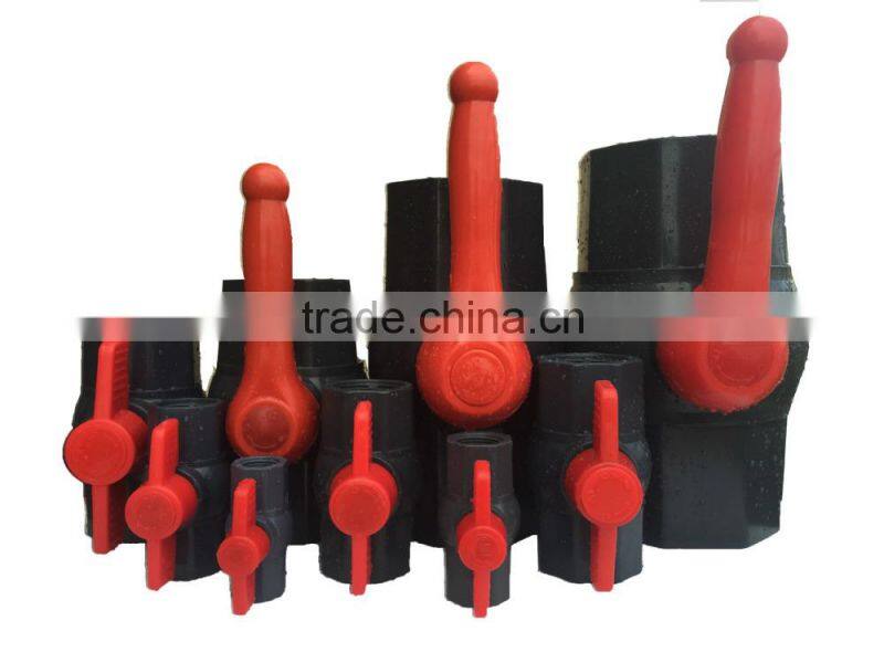 Octagonal type PVC Ball Valve with Red Handle