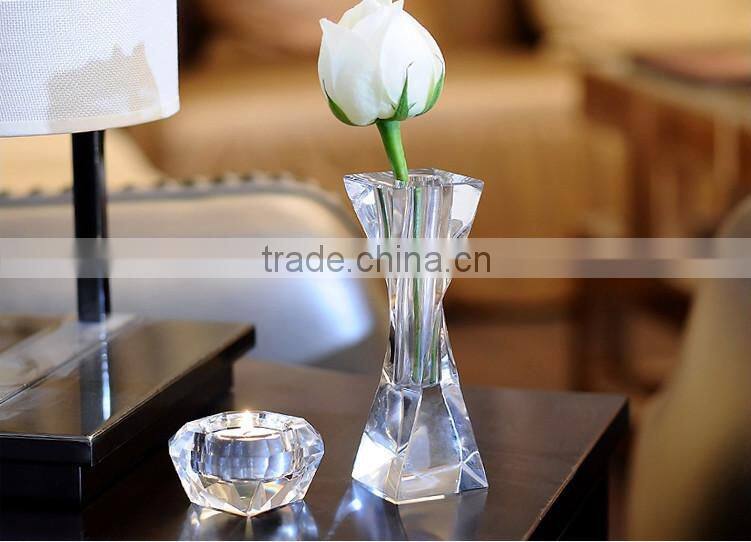 New Design High Quality Decorative Elegant Glass Crystal Flower Vases