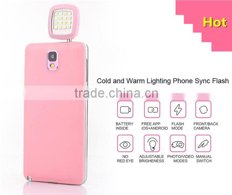 Top Selling Camera Flash Light For IOS Android Mini Portable 3.5mm Jack Smart Selfie 16 LED Camera Flash Light
