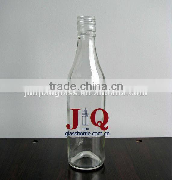 good design 350ml round clear glass liquor bottle