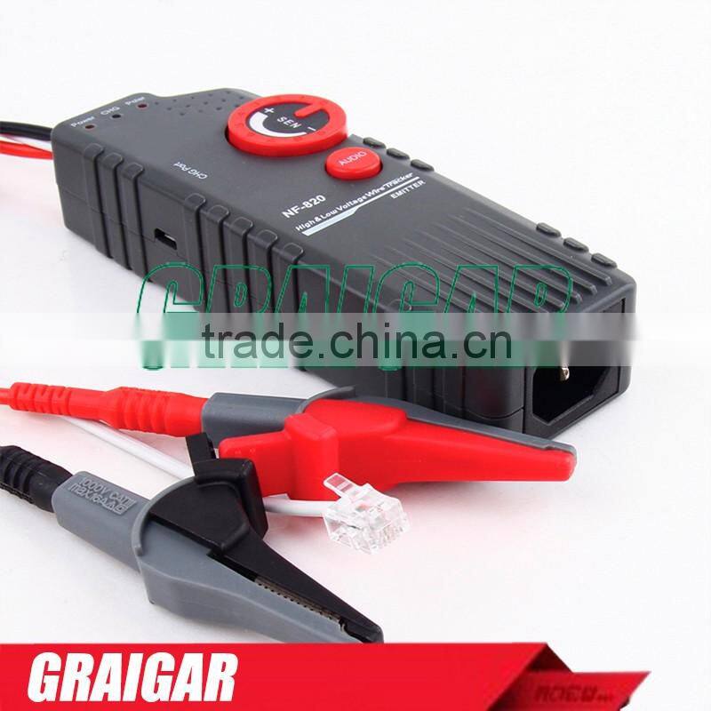 High & Low Voltage Wire Tracker NF-820 Underground Cable Finder Anti-Interference Wire Tracker RJ45 RJ11 BNC Tester