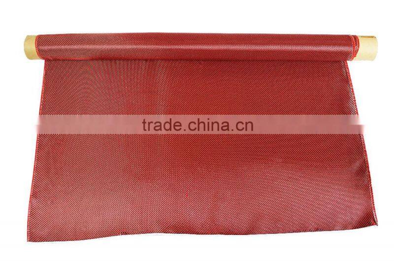 Red twill Carbon Fiber / Kevlar fabric cloth for Wallet 195gm2 carbon cloth and kevlar