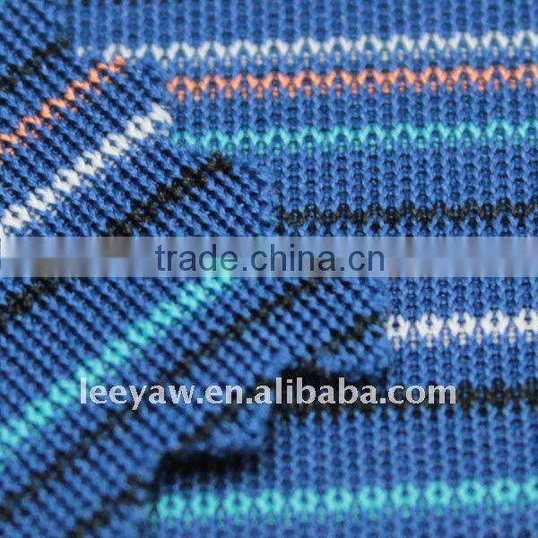 stripe interlock fabric made of 100% recycle PET poly