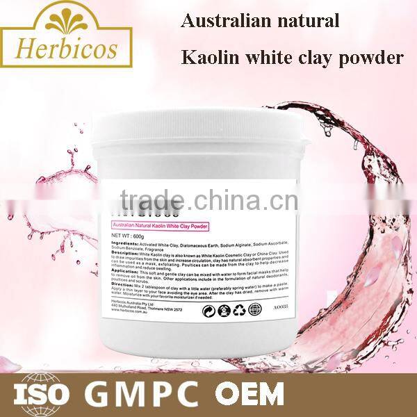 Australian Natural Kaolin White Clay Powder/Private Label Powder Mask 600g