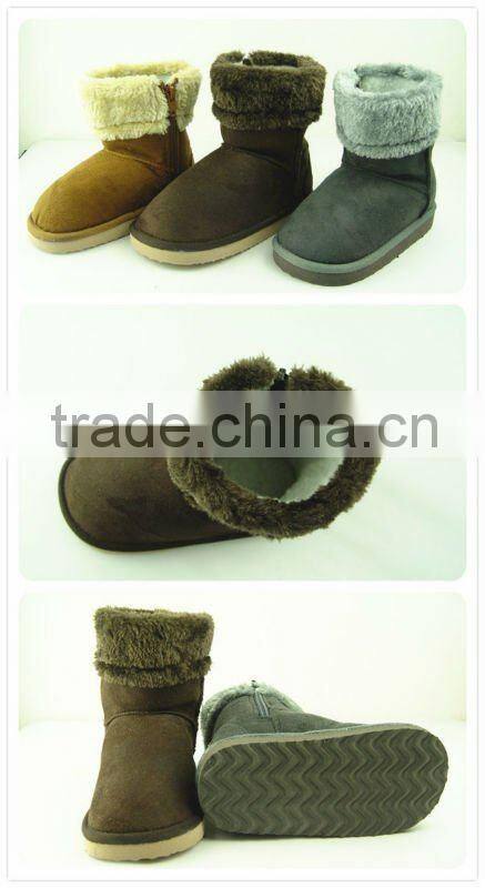 Soft and warm winter fuzzy suede boots for child 2013