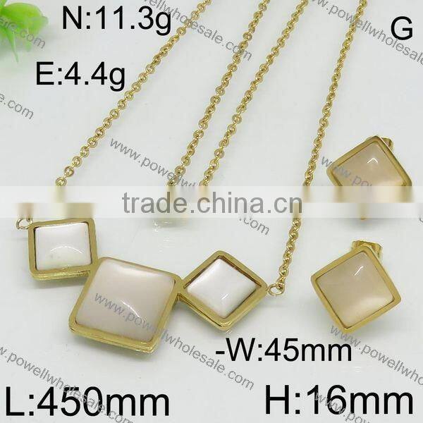 Fashion hot gold color stainless steel set custom jewelry china supplier