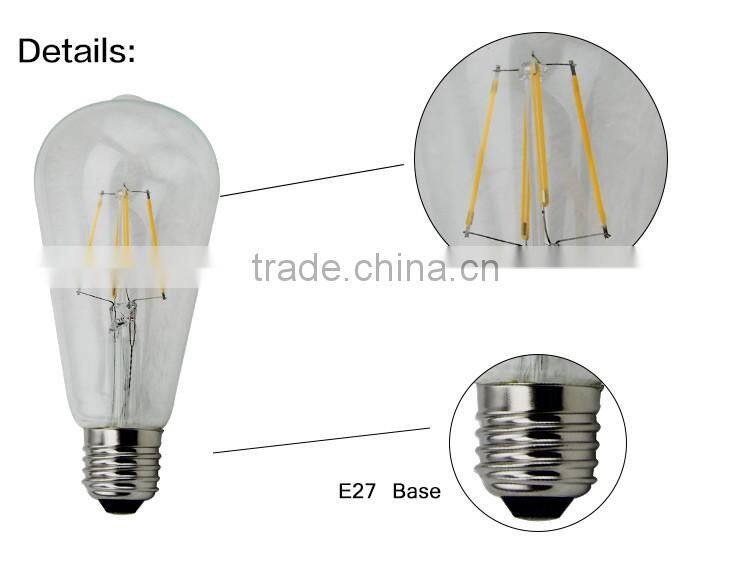 smart lighting led bulb ST64 Vintage Edison light style Amber/Clear Glass