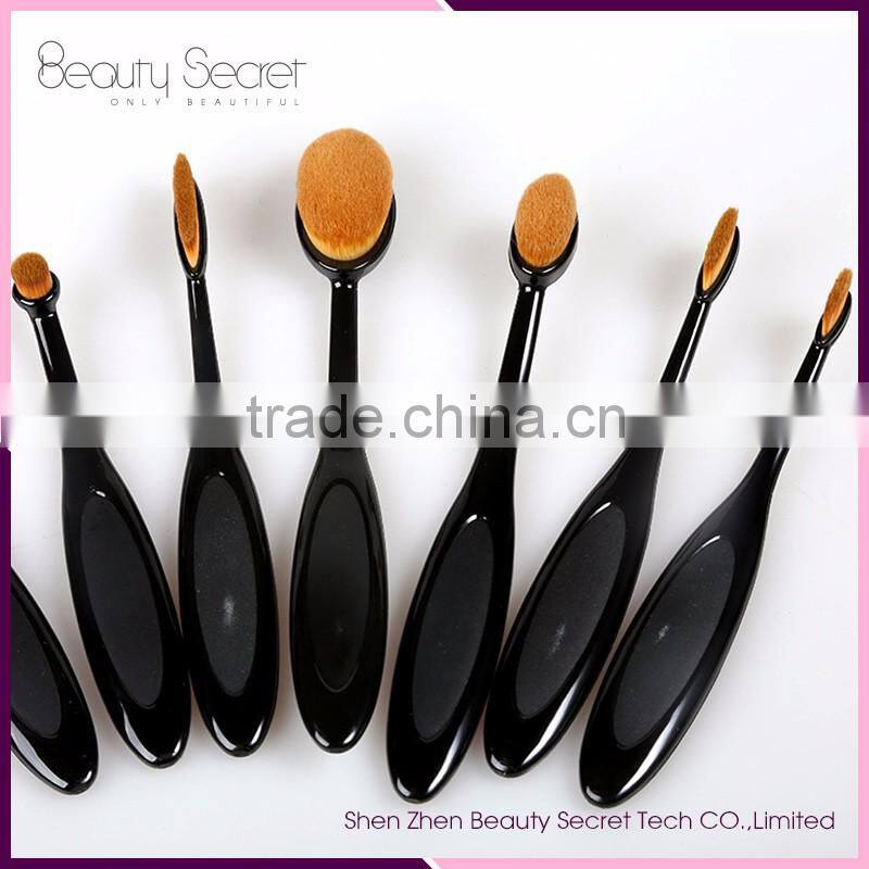 shenzhen makeup brush factory glitter oval makeup brush set 10pcs