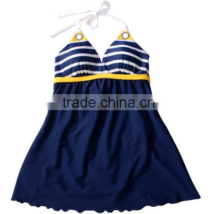 New Navy Style Women's Padded Hot Springs Swimwear Push up Bathing Suit Bikini Swimsuit Skirt
