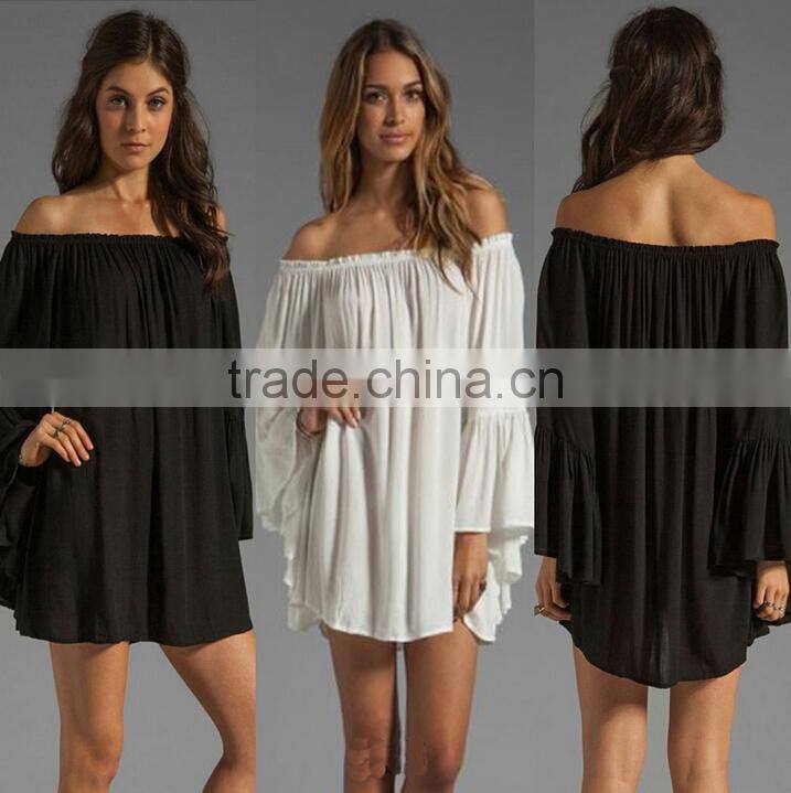 OVERSIZED LOW SHOULDER BEACH DRESS Full Sexy Beach Dress XXX Photos Loose Dress