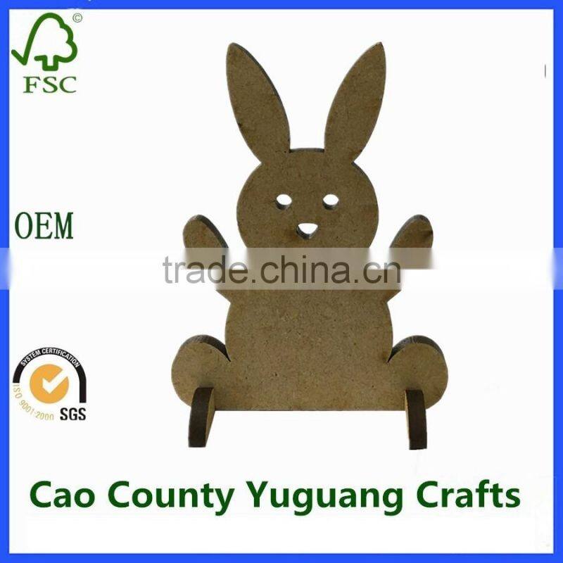 stuffed easter bunnies with face holes MDF wooden blanks for easter decorations