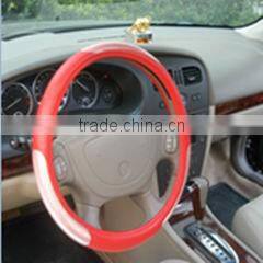Novelty black leather steering wheel cover