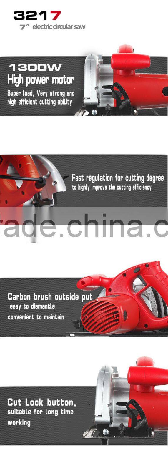Top Selling Circular Saw Machine, 7" 1300W Compact Body Electric Circular Saw 3217