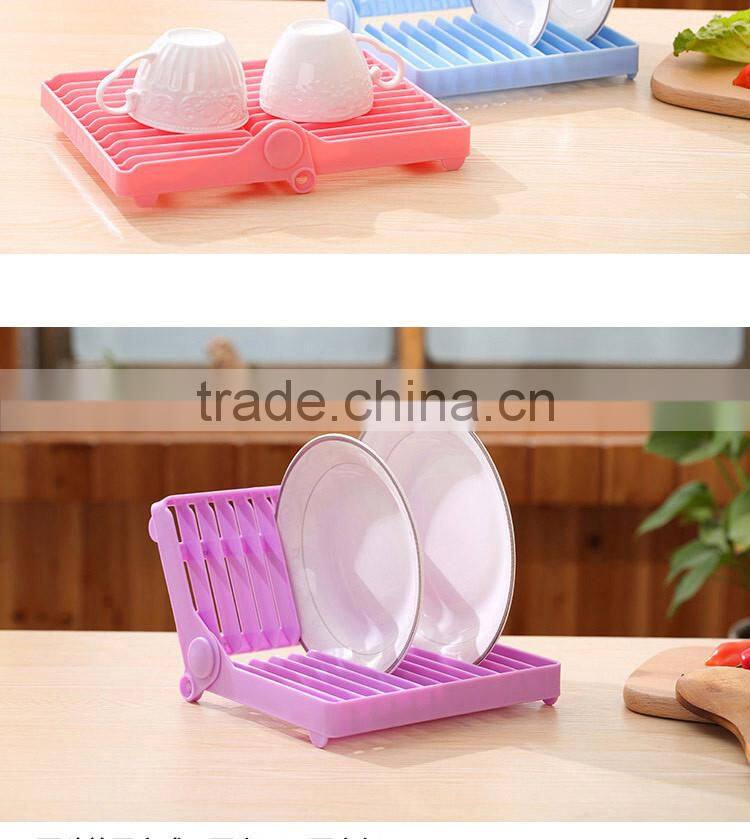 Plastic Folding Dish Drainer Foldable Plate Storage Rack Draining Board