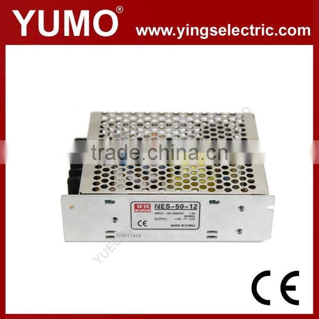 YUMO NES-50 50W 5VDC 12VDC 24VDC NES Series Efficient single SMPS switching power Switching Mode Power Supply