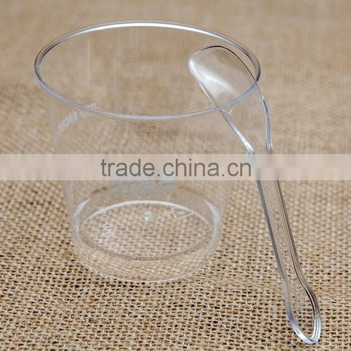 180ml transparent plastic yogurt cup with scoop