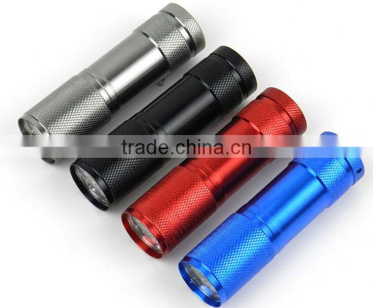 9 led flashlight cheap flashlight 3xAAA batteries aluminium flashlight