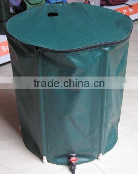 Portable Rain Barrel 50 Gallon Collapsible Outdoor Garden Water Collector Spout