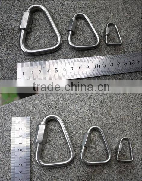 China Factory 12mm CE polished Stainless Steel 316 triangle Quick Link for chain lifting