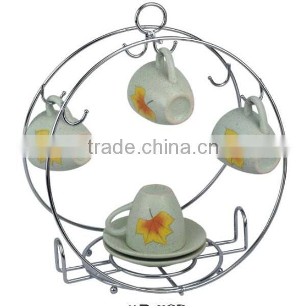 Round metal Household Use Type Coffee Cup Display Rack