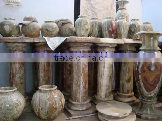 NATURAL MULTI GREEN ONYX PEDESTALS