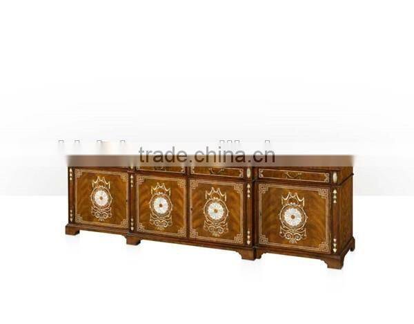 Vintage Royal Style Castle Living room Furniture Luxury Gilt Entertainment Unit TV Stand Cabinet