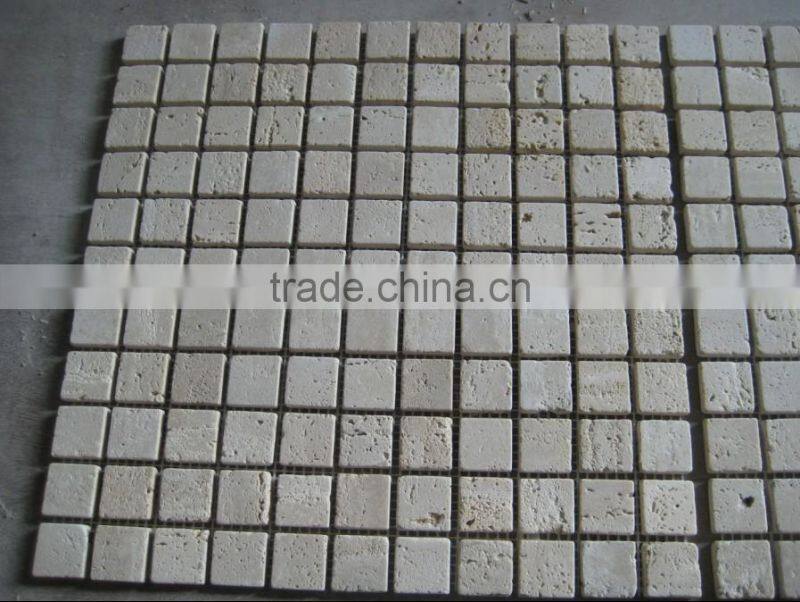 Cheap travertine marble mosaic tile design for wholesale