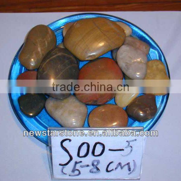 colorful mixed polished pebbles