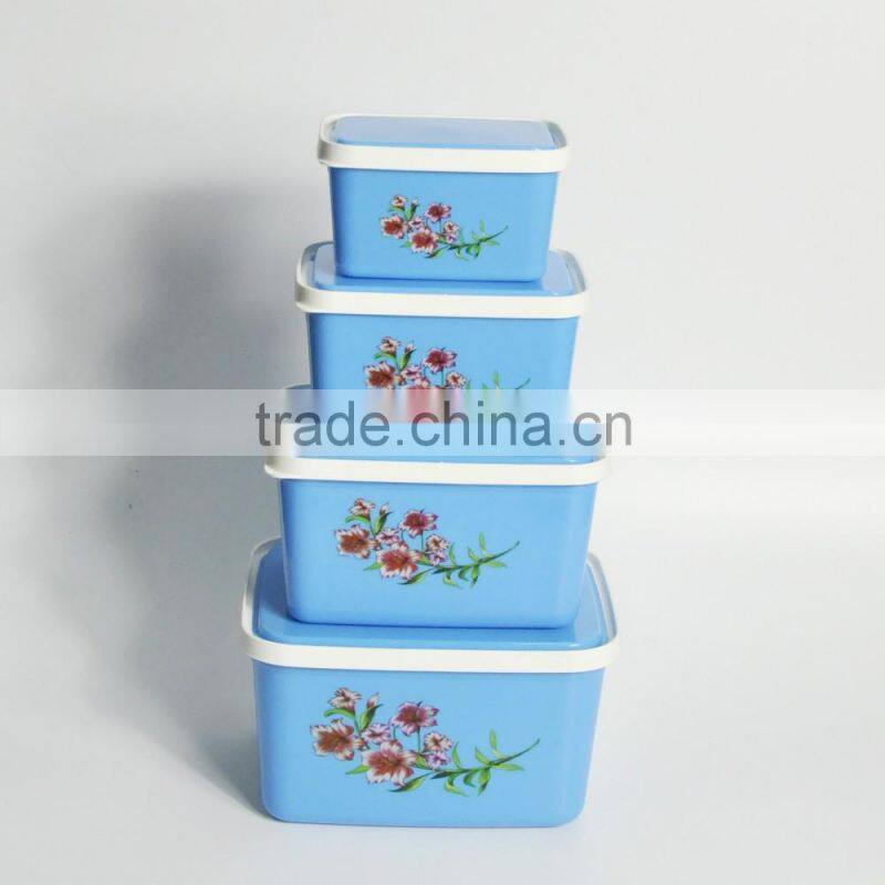 High quality stackable 4 pieces pp plastic food container set with lock for sale