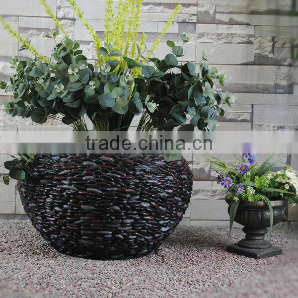 Different Style Home Garden Handmade Black Stone Molds Garden Resin Flower Pot