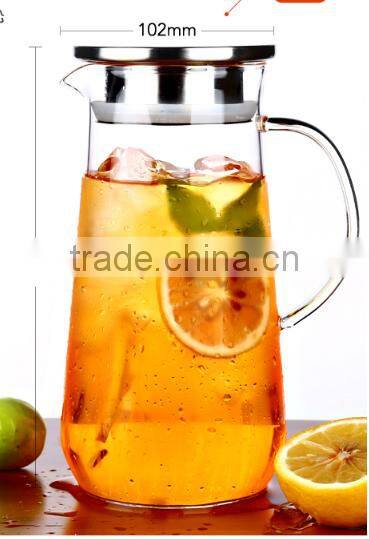 Chill Water Pitcher /Premier Quality Borosilicate Glass Pitcher - Stainless Steel Lid