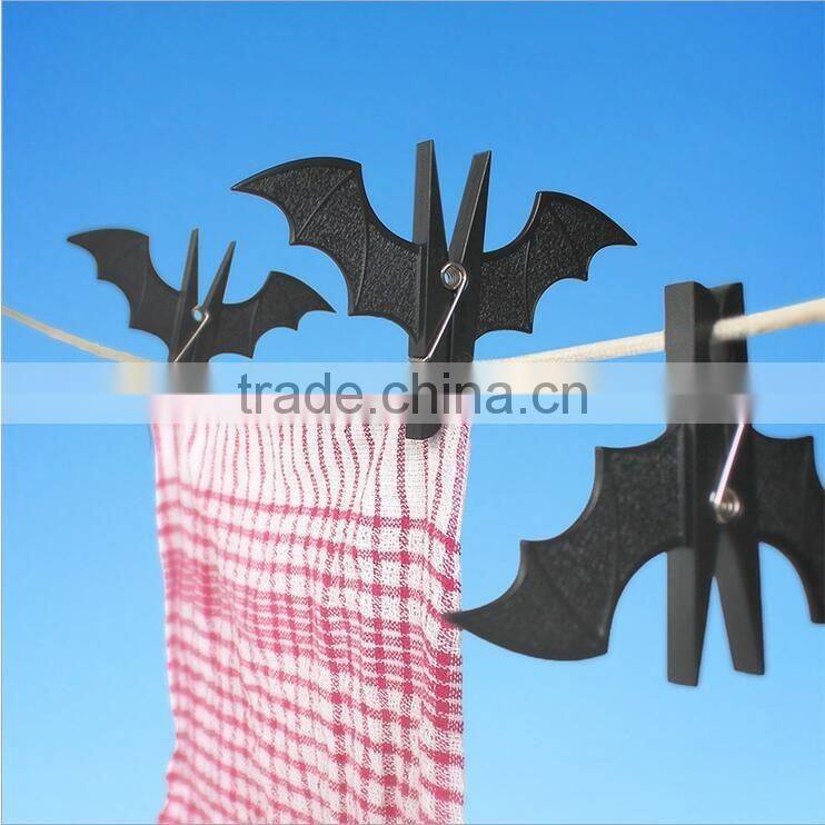 Factory Direct Creative Batman Plastic Clothes pin Home Black Batman Shape Plastic Clothes Pegs