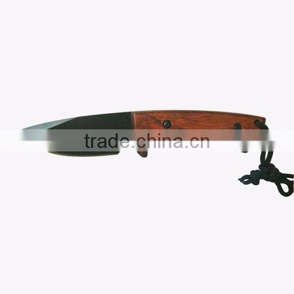 OEM handmade wood handle small fixed blade straight knife,multi function outdoor knife