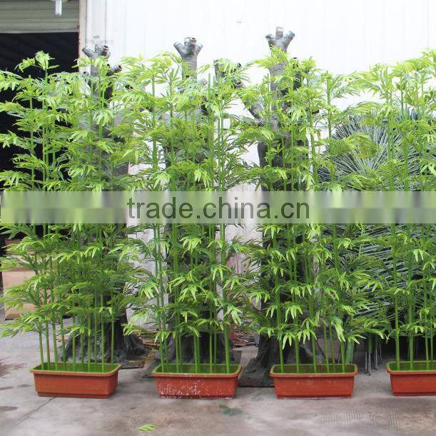 Artificial lucky bamboo pole,real trunk bamboo branches with plastic leaves