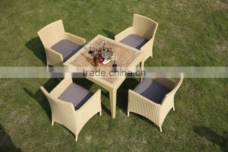 outside garden table set teak wood top table with arm chairs
