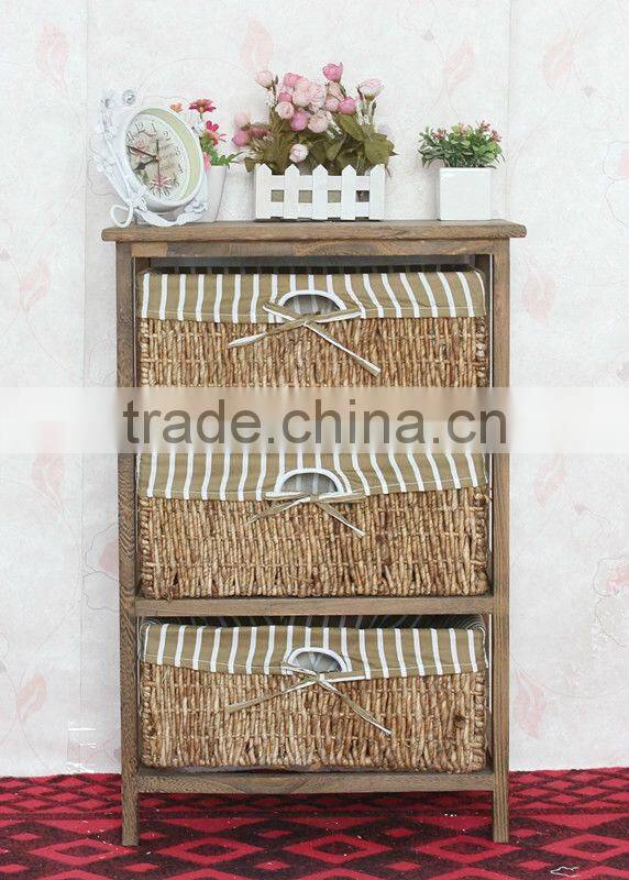 european style woven baskets cabinets wooden home decorative furniture
