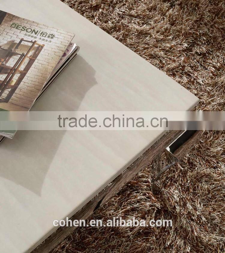 modern style square stainless steel marble top side/end table decoration