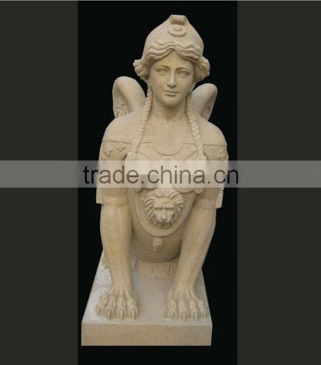 Outdoor natural stone carved stone sphinx statue