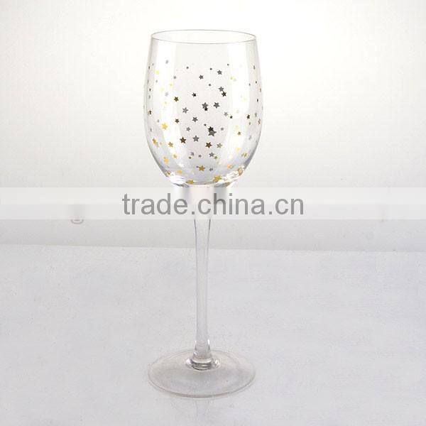 High quality wine glass set with star decal