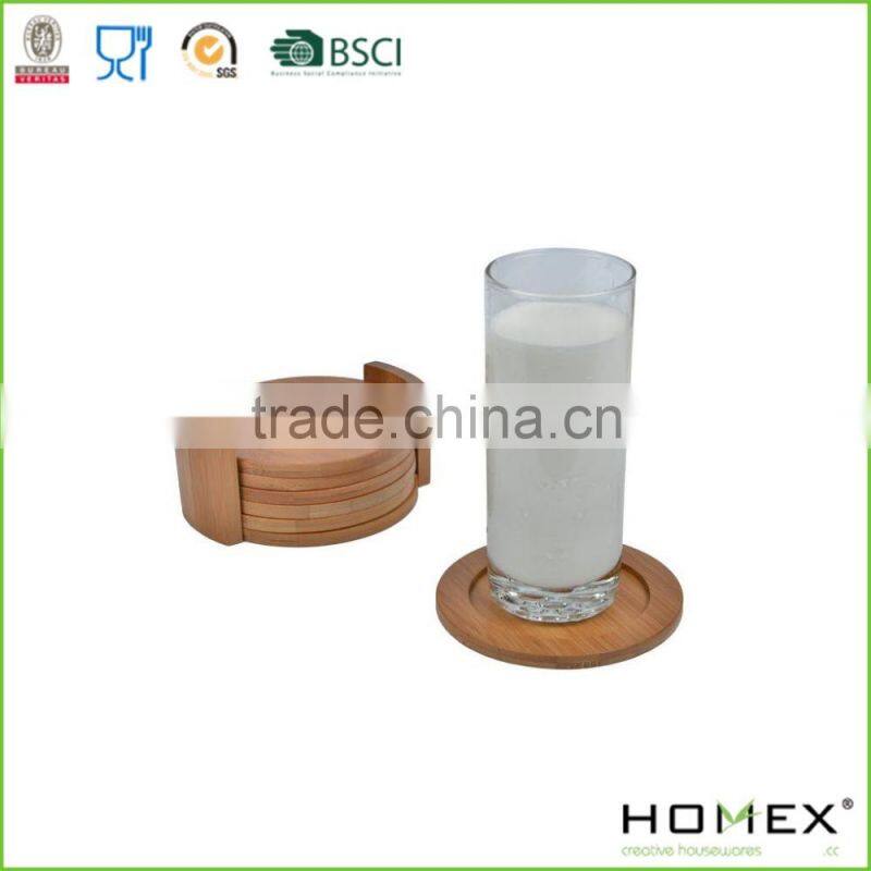 Round Bamboo Cup Mat Pad/Bamboo Trivet/Homex_FSC/BSCI Factory