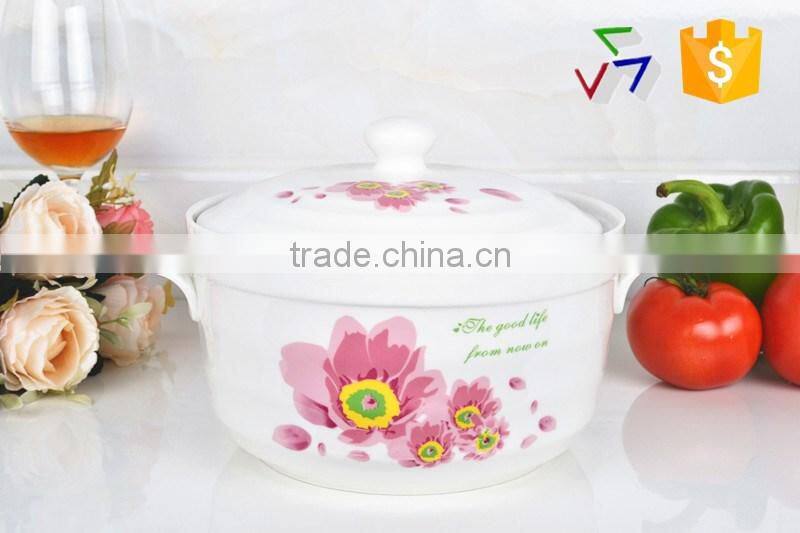 8" microwave porcelain saucepot with lid