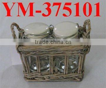 full willow candle holder with four glass