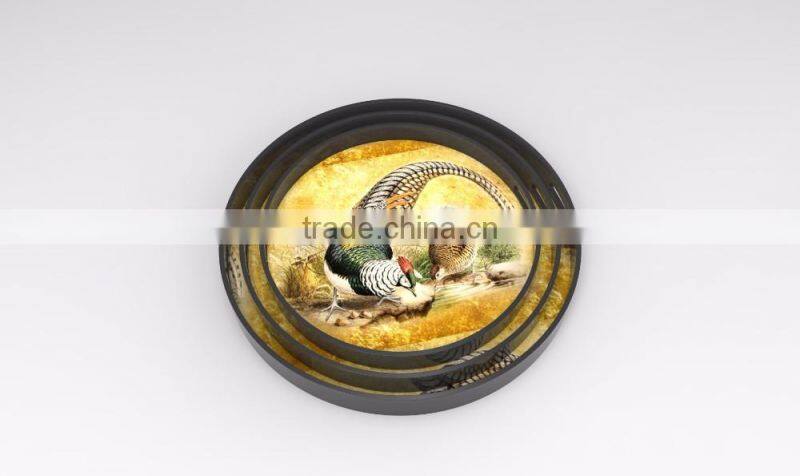 Rectangular lacquer tray with many patterns, made in Vietnam