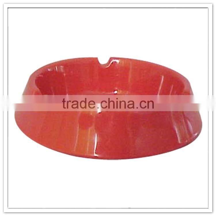Round shape melamine red pocket ashtray with 4 holes