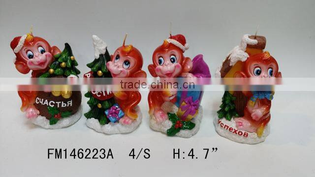 high quality lovely monkey shape candle wholesale for 2016 new year gift