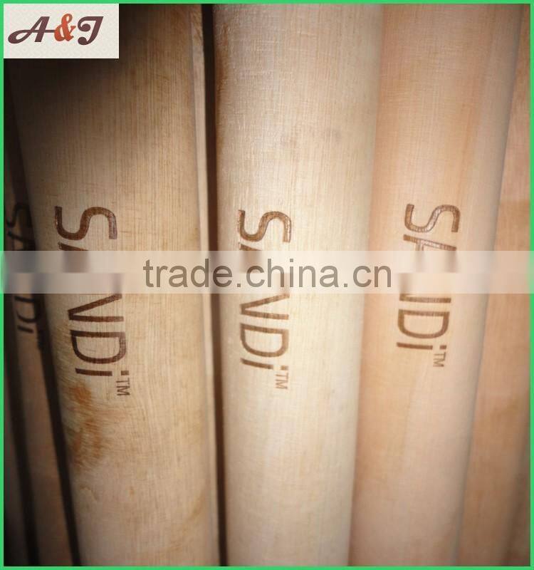 Hot-stamping logo on natural wooden handle/wooden stick/wooden pole